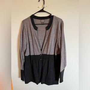 Fen Wright Manson gray;beige wool sweater: size 1X